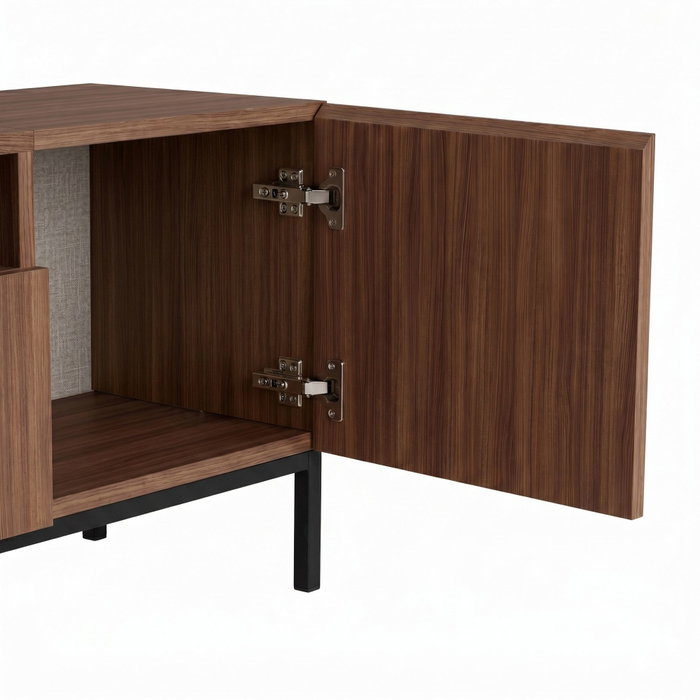 Nordure Rivoli Soporte para TV Milano Walnut y Negro Nordure Rivoli Soporte para TV Milano Walnut y Negro